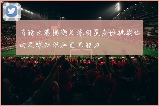 盲猜大赛揭晓足球明星身份挑战你的足球知识和直觉能力